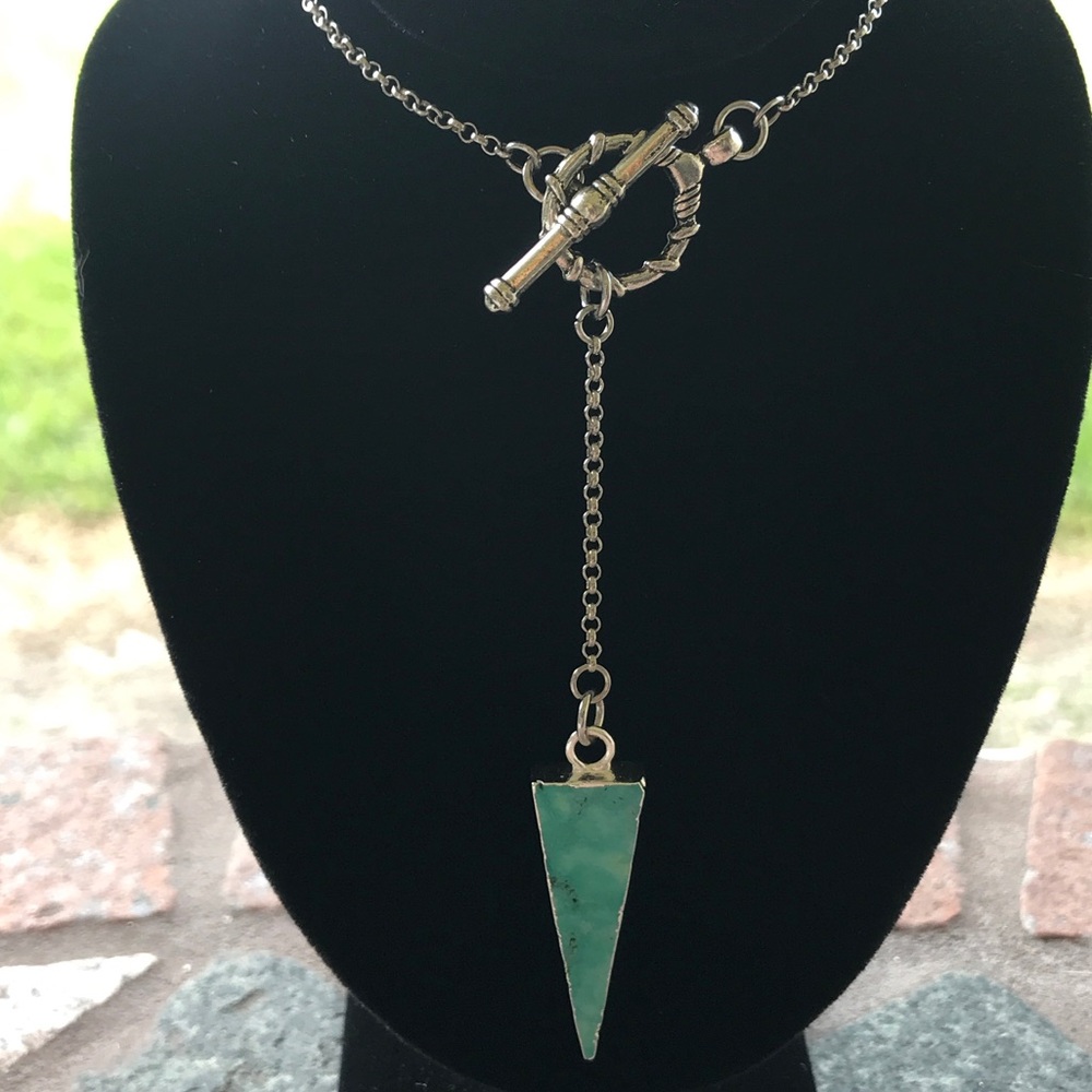 Genuine turquoise triangle lariat toggle clasp - Picture 3 of 8